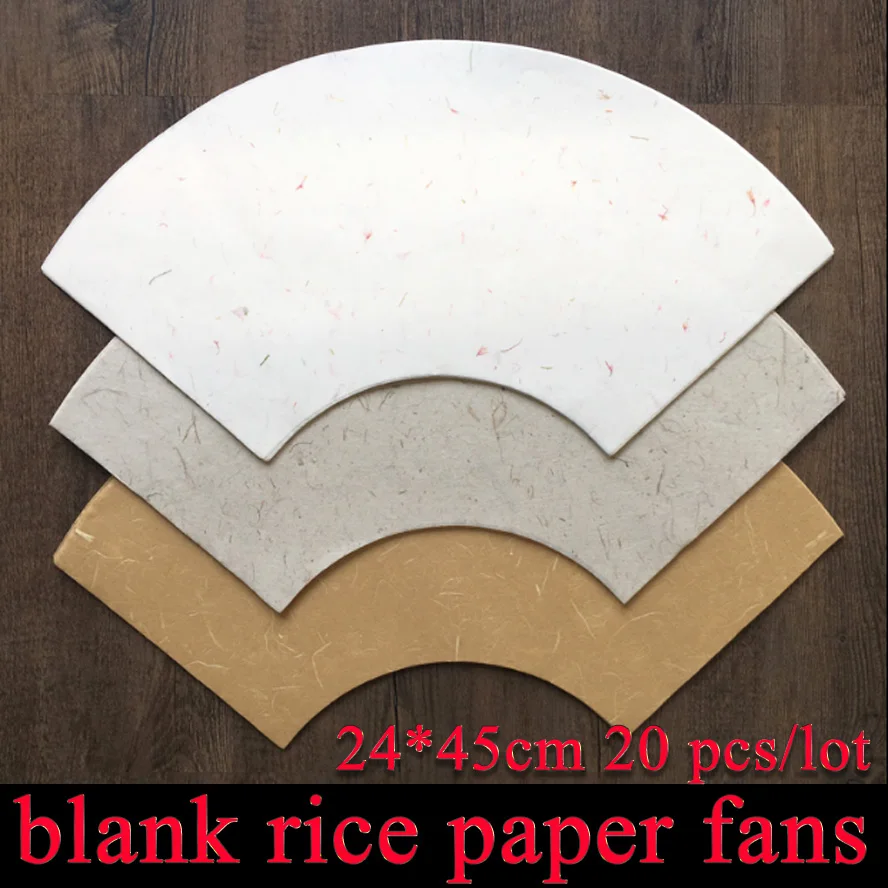 

20pcs/lot Chinese Xuan Paper For Painting of Hand Fan Mulberry Paper Fan Paper