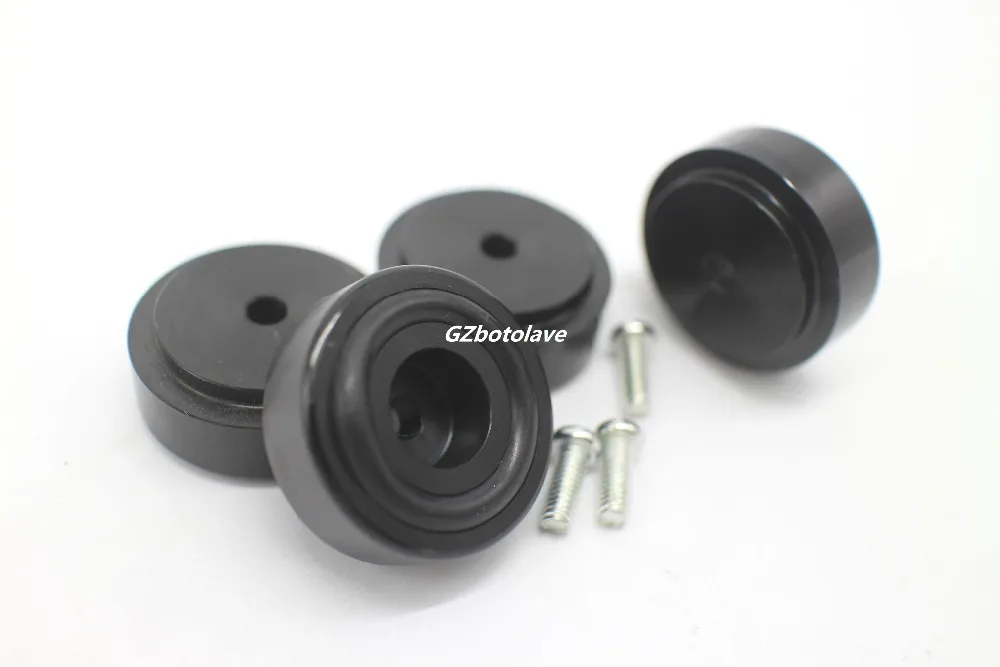 4x Aluminum feets for Power amp (with Rubber ring) D:30mm H:13mm black silver