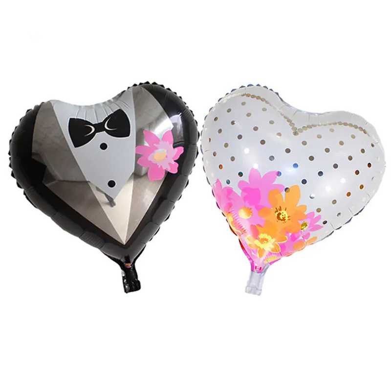 1 pz 18 pollici a forma di cuore sposo e sposa palloncini foglio di alluminio palloncino ad elio decorazione di nozze forniture per feste di san