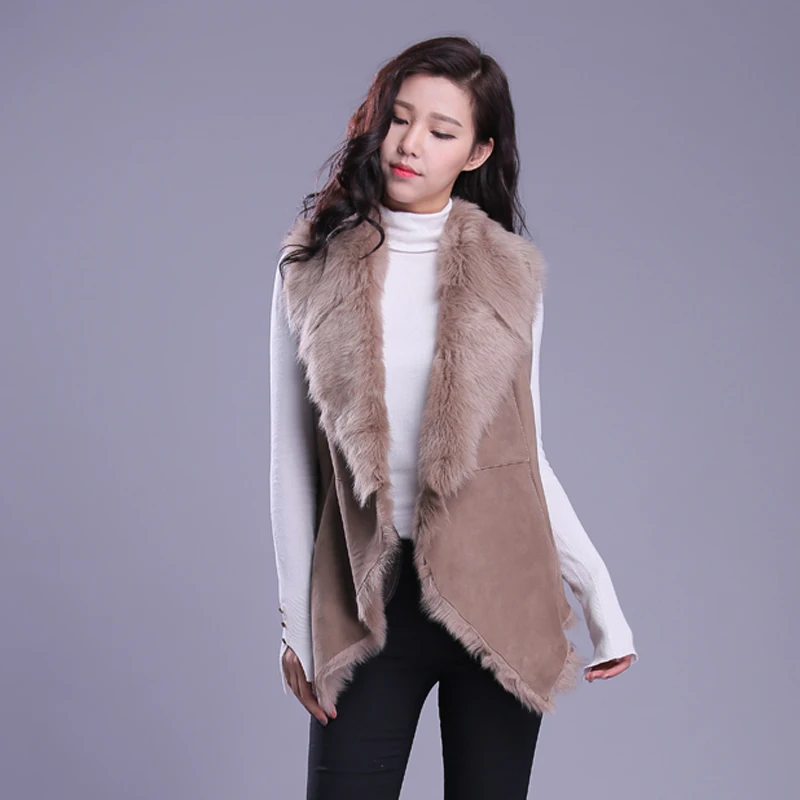 Fur Vest Women Shearling Jacket Fur Coat Tuscany wool Outerwear TJ004