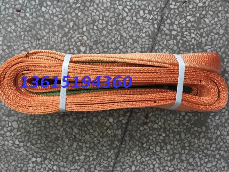 10T3M driving 10t3m polyester flat webbing sling sling hoisting belt 10 tons and 3 meters lifting sling Shuangkou