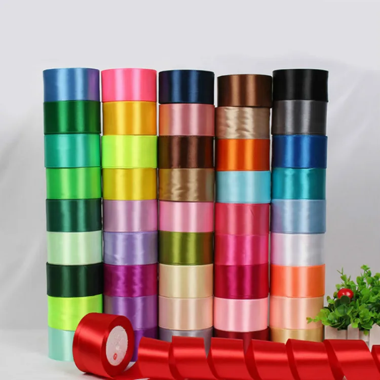 25Yards Silk Stain Ribbon Single Ribbon Wedding Party Decoration Christmas Flower Gifts DIY Gift Packing 6/10/15/20/25/40/50mm