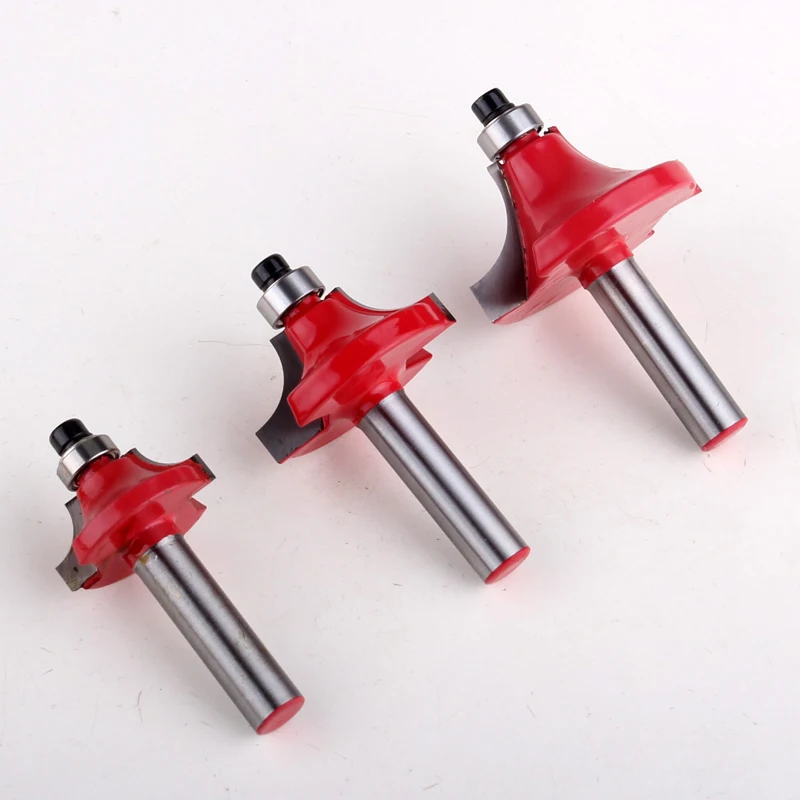 3PC 8mm Shank Round Over Beading Edging Router Bit - 1/4\