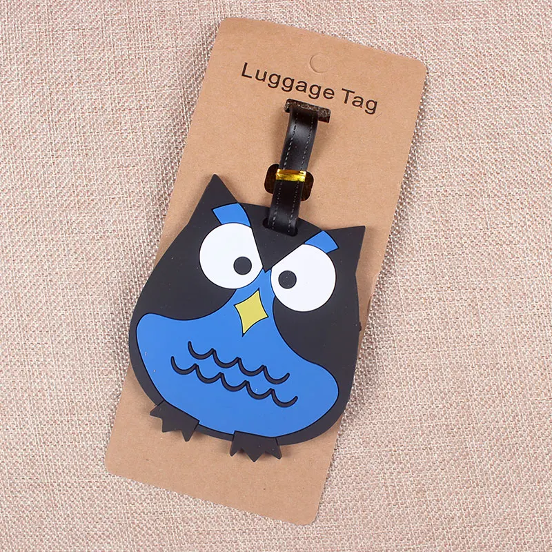 Travel Accessories Creative Luggage Tag Cartoon Owl Silica Gel Suitcase ID Addres Holder Baggage Boarding Tags Portable Label