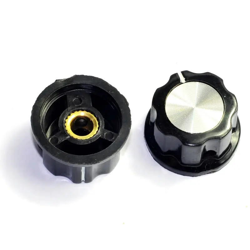 

Wholesale and retail 50pc 27mm Pedal Top skirted black knob Guitar tube Amp JAZZ BASS audio DIY parts free shipping