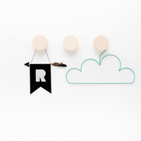 3Pcs Nordic Brief Round Wooden Coat Hooks Creative Kid's Room Storage Bags Hanger Hook Wall Decorations Clothes Racks Ornament