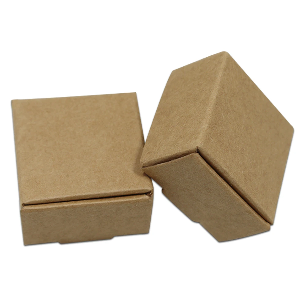 Wholesale 1000Pcs/Lot 3.7*3.7*2cm Kraft Paper Box Gift Packaging Box Party Jewelry Wedding Candy Chocolate Cakes Handmade Soap