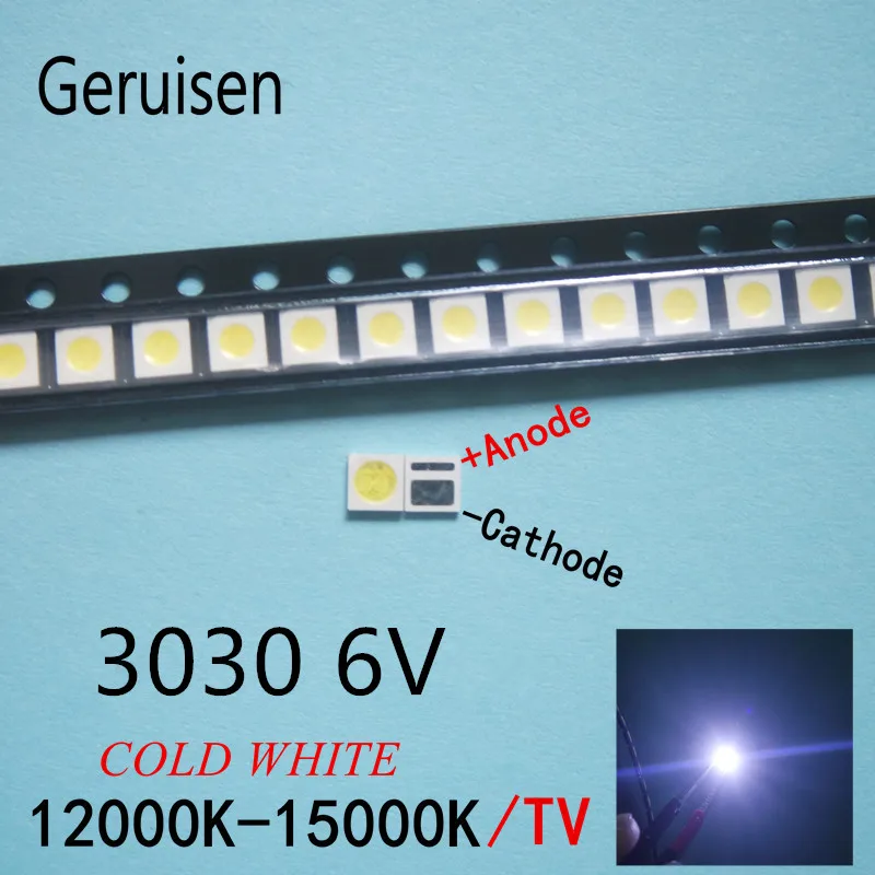 50PCS LED Backlight High Power LED 1.8W 3030 6V Cool white 150-187LM PT30W45 V1 TV Application 3030 smd EVERLIGHT