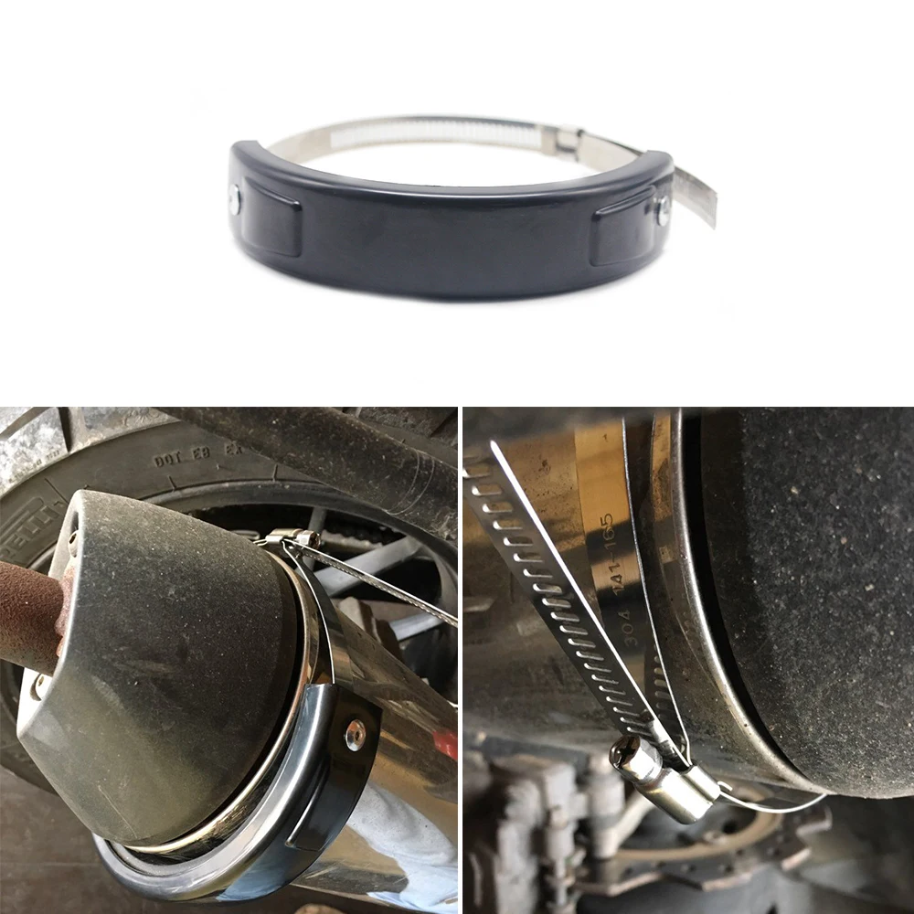 ZSDTRP العالمي دراجة نارية العادم حامي 100 مللي متر-140 مللي متر البيضاوي يمكن غطاء جولة العادم الحرس غطاء #5