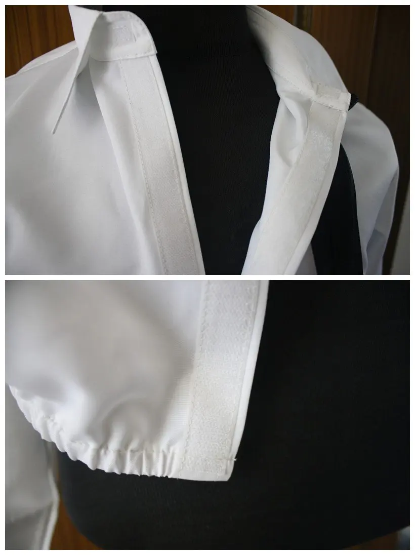 Rare MJ Michael Jackson Style White Shirt Thread Gluing NO Button Dangerous Bad Wear With Tie Quick Change Imitation