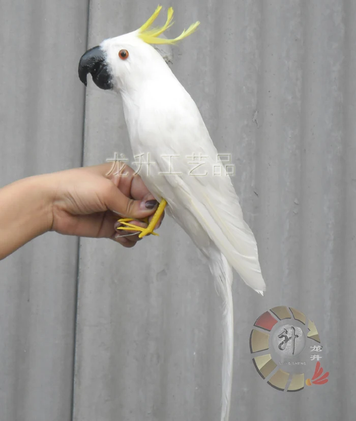 

artificial feathers bird cacatua galerita about 43cm white parrot toy model home decoration Performing prop gift h1095