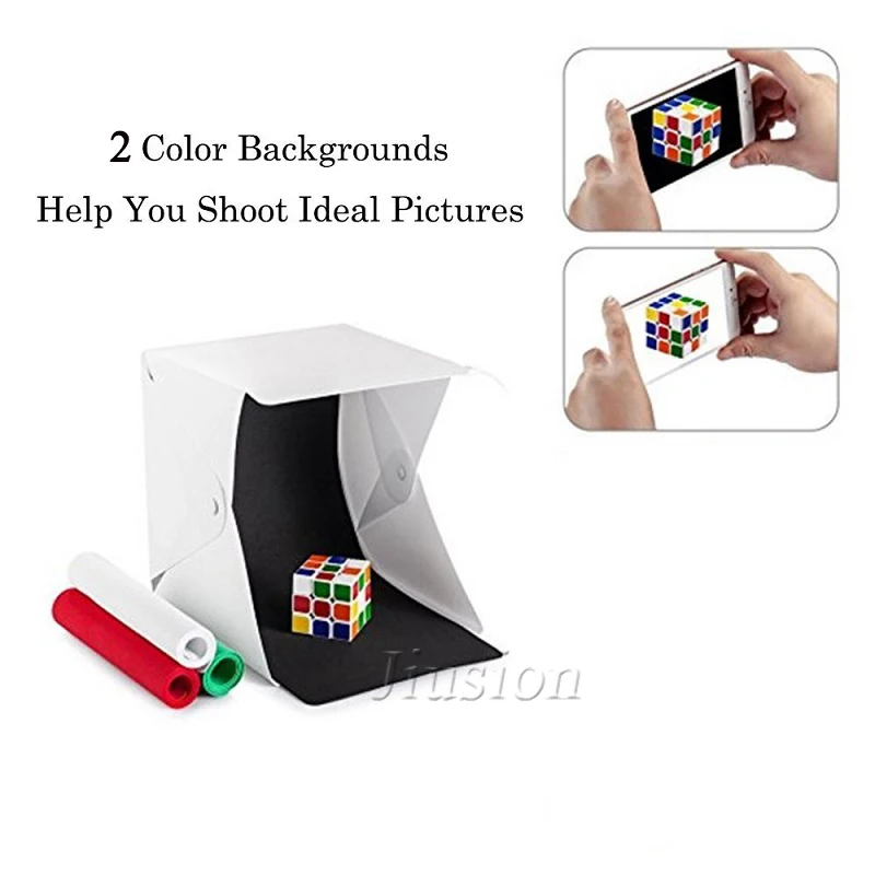 20pcs Led Light Mini Folding Photo Studio Soft Box Lightbox Kit with Two Backdrops Background Photography Lighting Tent Softbox