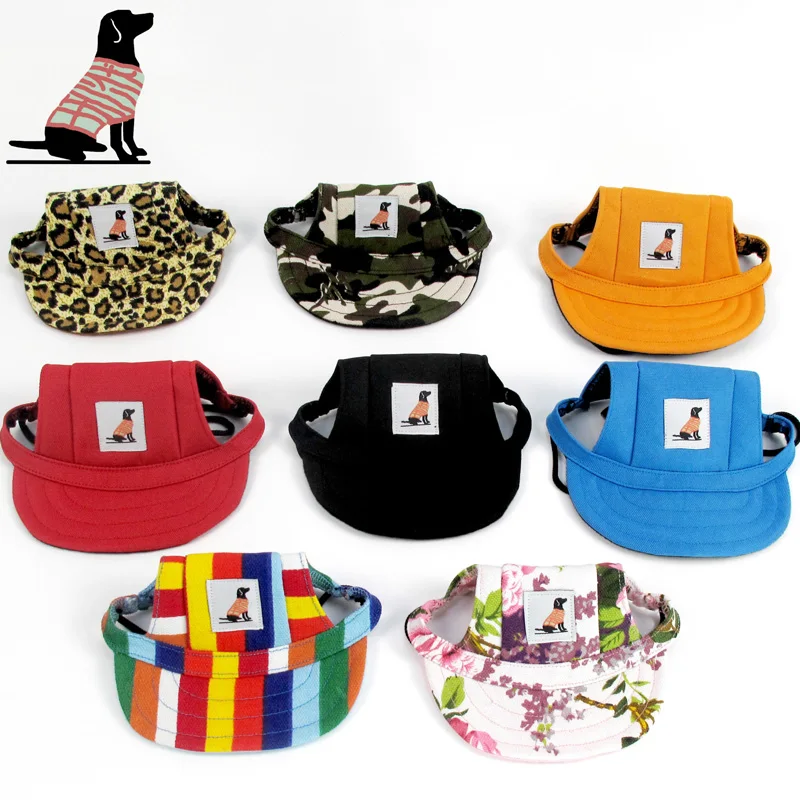 Dog Hat With Ear Hole Canvas Baseball Cap Dog Accessories For Small Dogs Outdoor Hiking Dog Hats Pet Supplies Gorro Perro