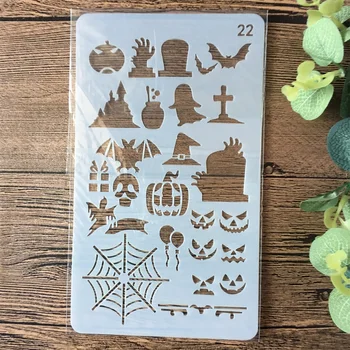 18cm Halloween Children DIY Layering Stencils Painting Scrapbook Coloring Embossing Album Decorative Paper Card Template