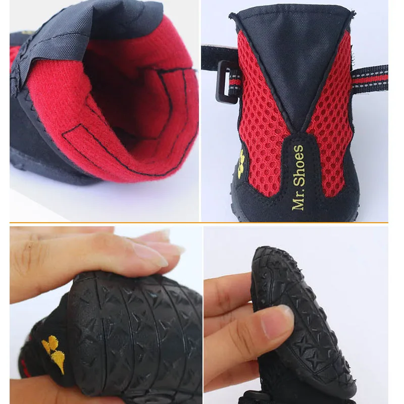 Waterproof Dog Shoes Anti-Slip Reflective Running Shoes For Small Dogs Large Dogs Black Orange Winter Pet Shoes For Dogs