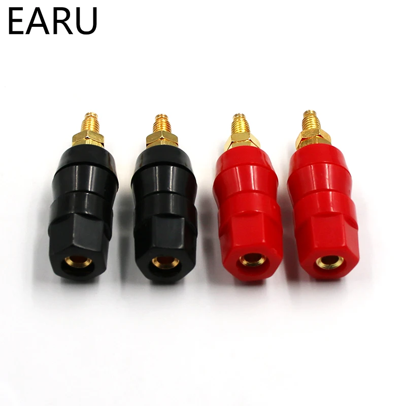 1 Paar (Zwart + Rood) terminals Rood Zwart Connector Versterker Terminal Binding Post Banana Speaker Plug Jack Adapter Socket