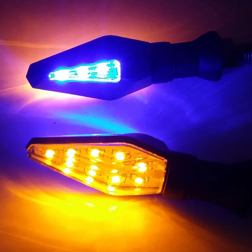 Blue & Amber LED TURN SIGNAL FOR KAWASAKI NINJIA KLX KLR KLE KLX250 KLR650 ZZR Street Bike