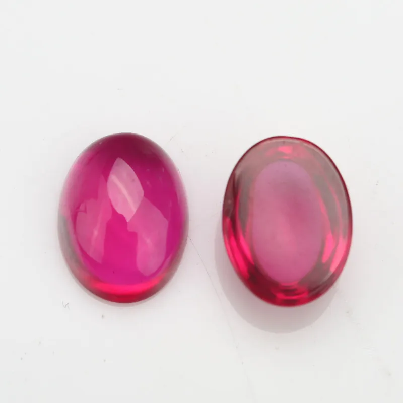 10 stücke 3x5mm ~ 10x14mm 5 # Rot Rubys Oval Form Cabochon Synthetische Korund Edelsteine Labor Erstellt stein – Detail 3