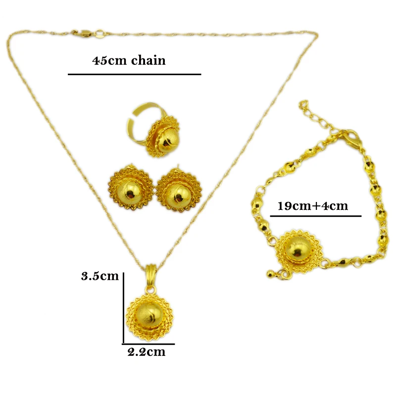 Ethlyn cute BABY girls  Ethiopian jewelry  sets Gold Color sets  for African /Ethiopian /Eritrean /Habesha Jewelry sets S32