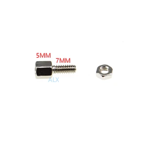 20 conjuntos 5 + 7mm encantam os parafusos de espaçamento da cabeça com espaçador do impasse da porca 5mm + 7mm para o conector de série do d-sub vga db9 db15 db25 rs232 com 8 principais vendas cabe vga - №6