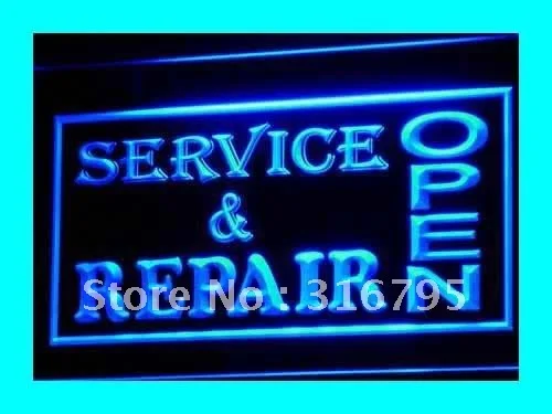 i108 OPEN Service & Repair Shop Business Light Signs On/Off Switch 20+ Colors 5 Sizes