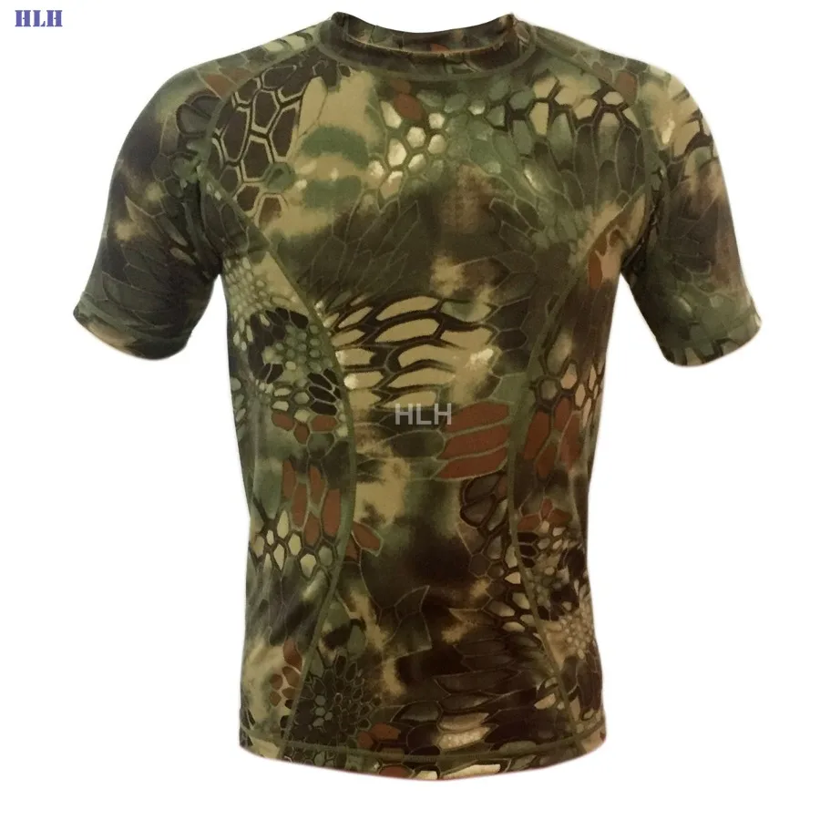 

Quick Drying T Shirt Mens Camping Hiking Outdoor Shirts Camouflage Military Tactical T-Shirt