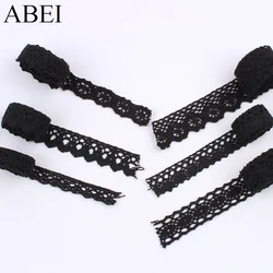 5Yards mix 5 styles Black Cotton Lace Ribbon Garments Accessories DIY Sewing Cotton material trims Handmade Patchwork Craft