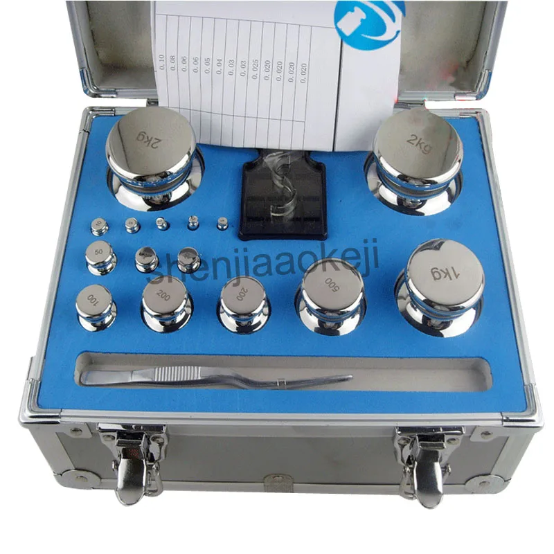 F1 Grade 1mg-2kg standard Stainless Steel set boxed weight  electronic balance scale Digital Scale Calibration Weights Kit Set