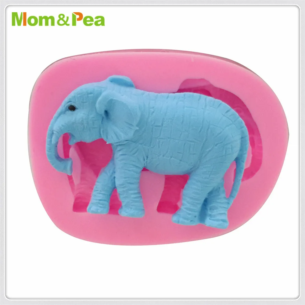 Mom&Pea MPA1858 Elephant Mold Sugar Paste 3D Fondant Cake Decoration