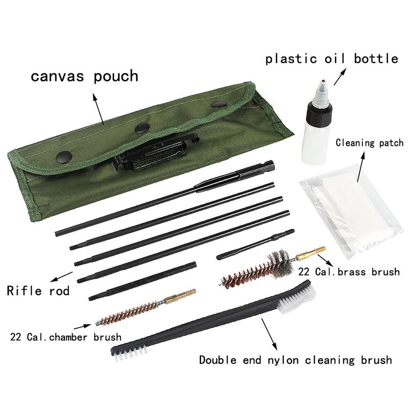 AR M16 Cleaning Set W/bags Tool Brushes 5.56mm 20-25 Caliber Rifle Pistol Airsoft Cleaner Kit Hunting Accessories RL37-0034 New