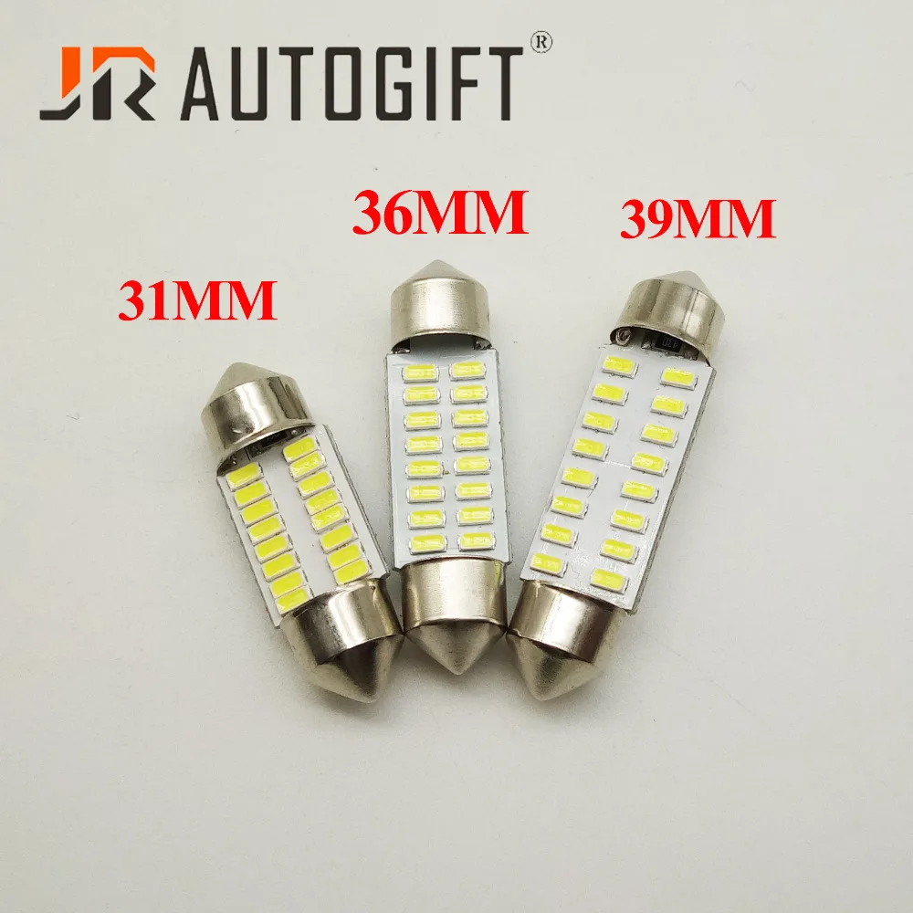 100x Festoon 31/36/39/41mm LED Bulb ft C5W C10W 3014 16 SMD Auto Interior Light Car Reading Light Doom Lamp for lada Car Styling