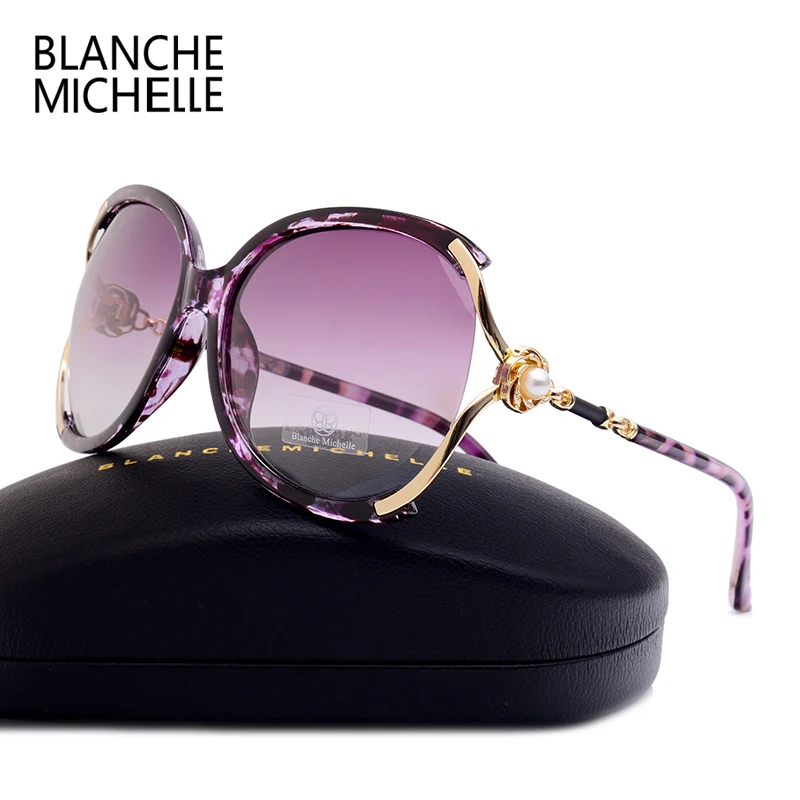 Blanche Michelle – lunettes de soleil polarisées UV400 pour femmes, de bonne qualité, verres de styliste de marque avec verres dégradés, avec boîte,