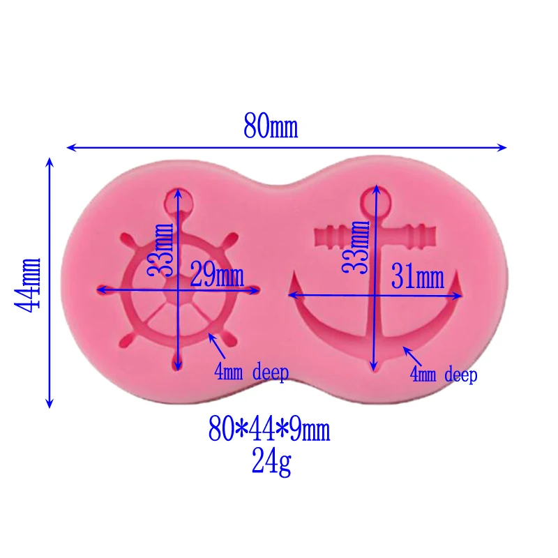 Rudder And Anchor Silicone Mold Chocolate Fudge Cake Decorative Fontaine Sailor Sailboat Form Cookies Baking