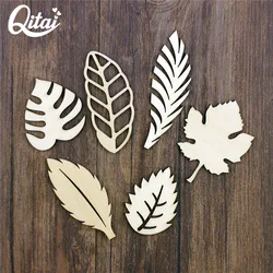 Foglie di legno forma QITAI 24 pezzi/lottp compensato Vintage fai da te Scrapbooking artigianato carta abbellimento decorazione della casa a mano WF295