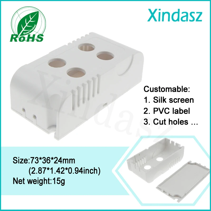 

10 шт./партия, пластиковый корпус для светодиодного блока питания 73*36*24 мм