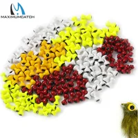 Maximumcatch 25 piezas Ojos de pintura Cuentas para atar moscas Amarillo/Naranja/Rojo/Blanco Mancuerna Cuentas redondeadas Ojos gemelos