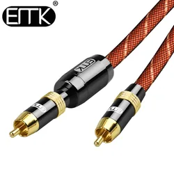 EMK kabel RCA cyfrowy kabel koncentryczny Subwoofer kabel z męskiego na męskie pleciony 3m 5m 10m RCA do RCA kabel RCA dla TV wzmacniacz Sounbar DVD