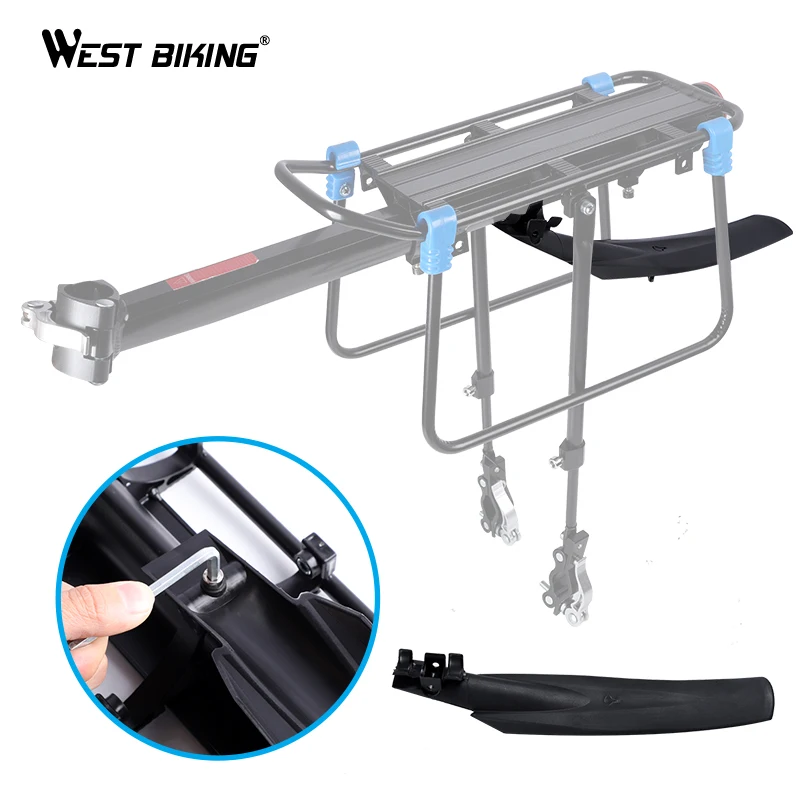 WEST BIKING Bike Rack With Fender Luggage Carrier Pannier Cycling Rear Shelf Seatpost Mount Bisiklet Support Bicycle Rear Rack