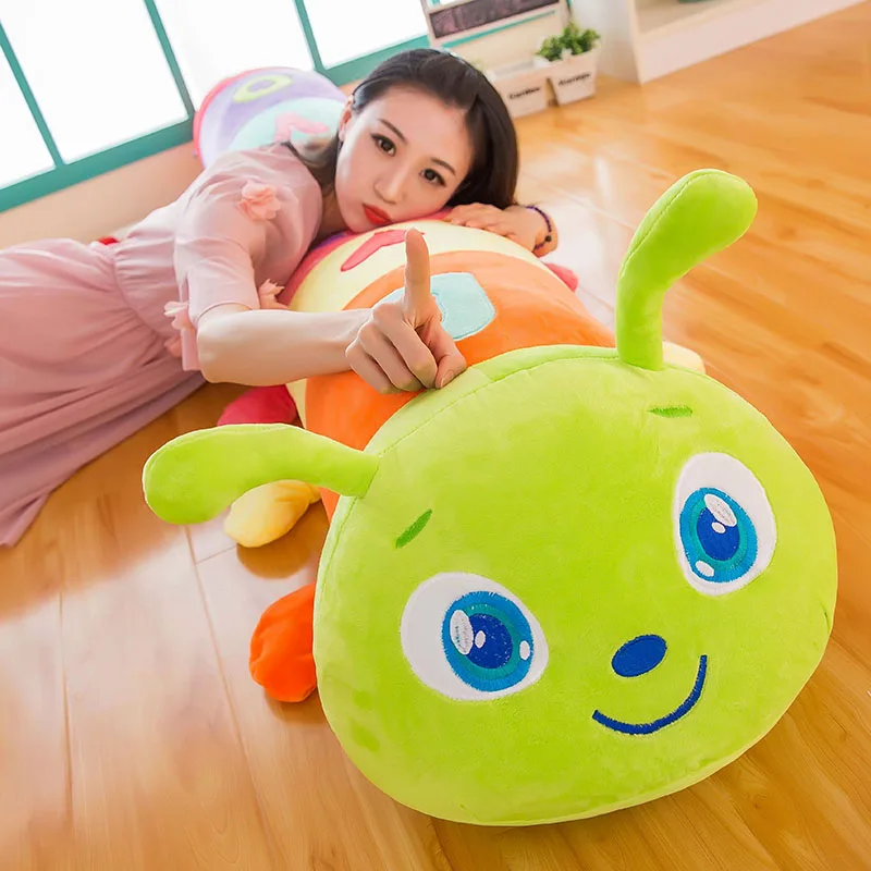 Colorful Lovely Soft Fat Cartoon Caterpillar Plush Pillow Large Stuffed Anime Caterpillars Toy Animal Doll Cute Gift Decoration