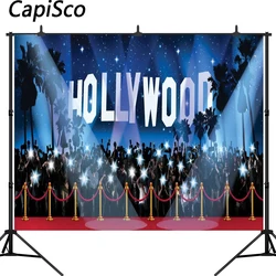 Capisco Photography Backdrop Star Red Carpet Glare Center Of Hollywood Birthday Party Background Photocall For Photo Studio
