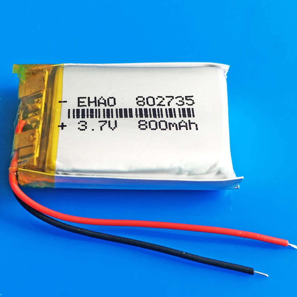 3.7V 800mAh Polymer Lithium Lipo Battery Rechargeable 802735 CE FCC MSDS For Camera MP3 Recorder Speaker Smart watch Massager