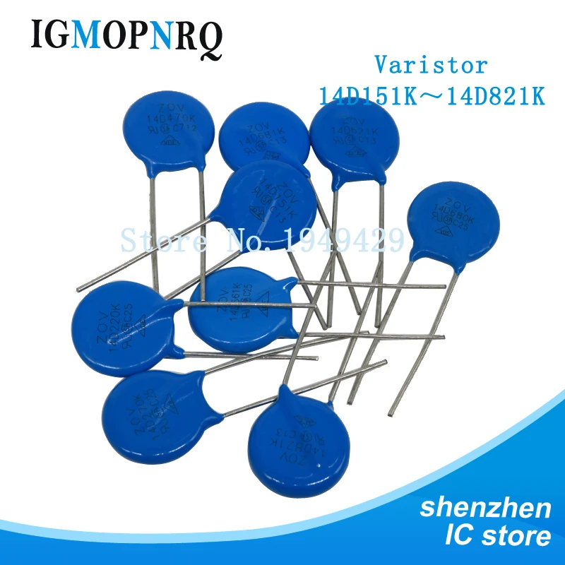 50PCS Piffle Varistor Seri 7D 10D 14D 7D680K 7D220K 10D101K 10D681K 14D471K 14D561K 7D431K 10D621K 10D561K Resistor