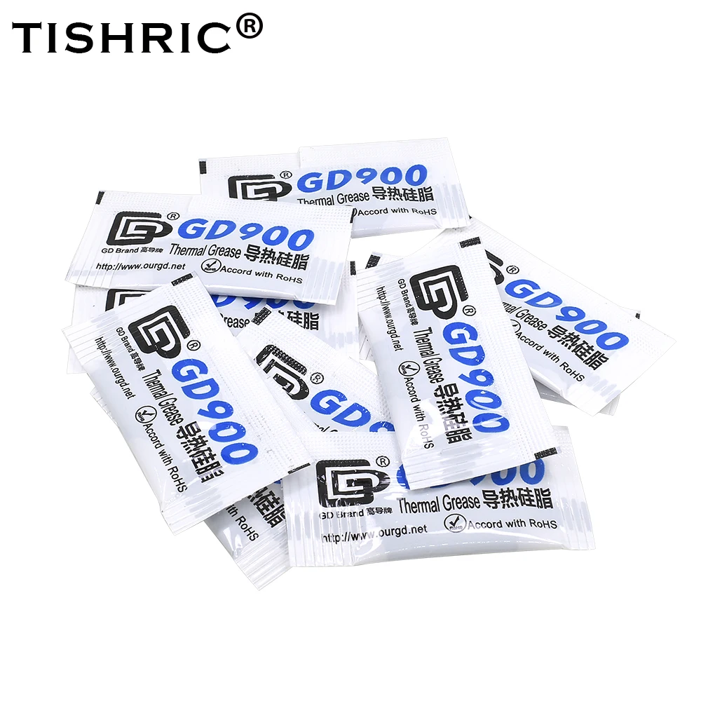 

TISHRIC 10/50Pcs Thermal Grease GD900 Thermal Paste For Processors Water Cooling Heatsink Plaster liquid Metal Cooler