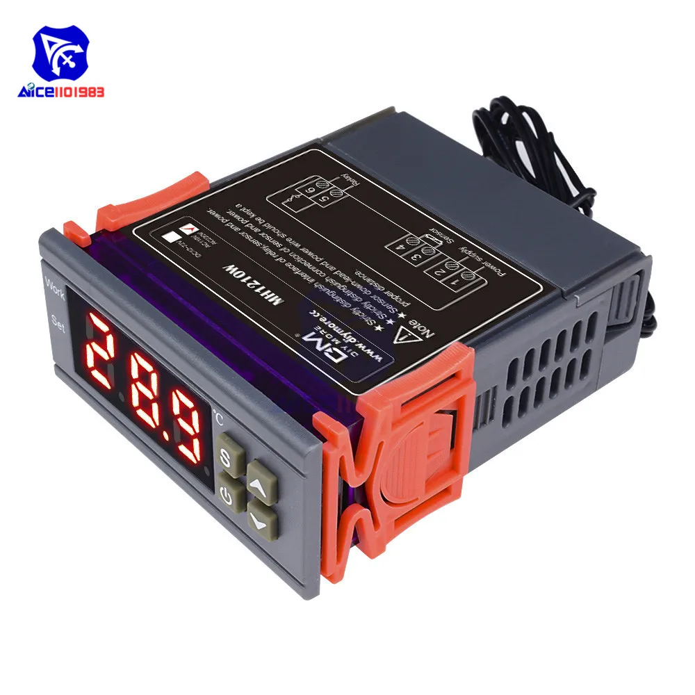 MH1210W AC 110 -220V 10A Thermometer LED Digital Temperature Controller with Thermostat NTC 10K B3435 Temperature Sensor Probe