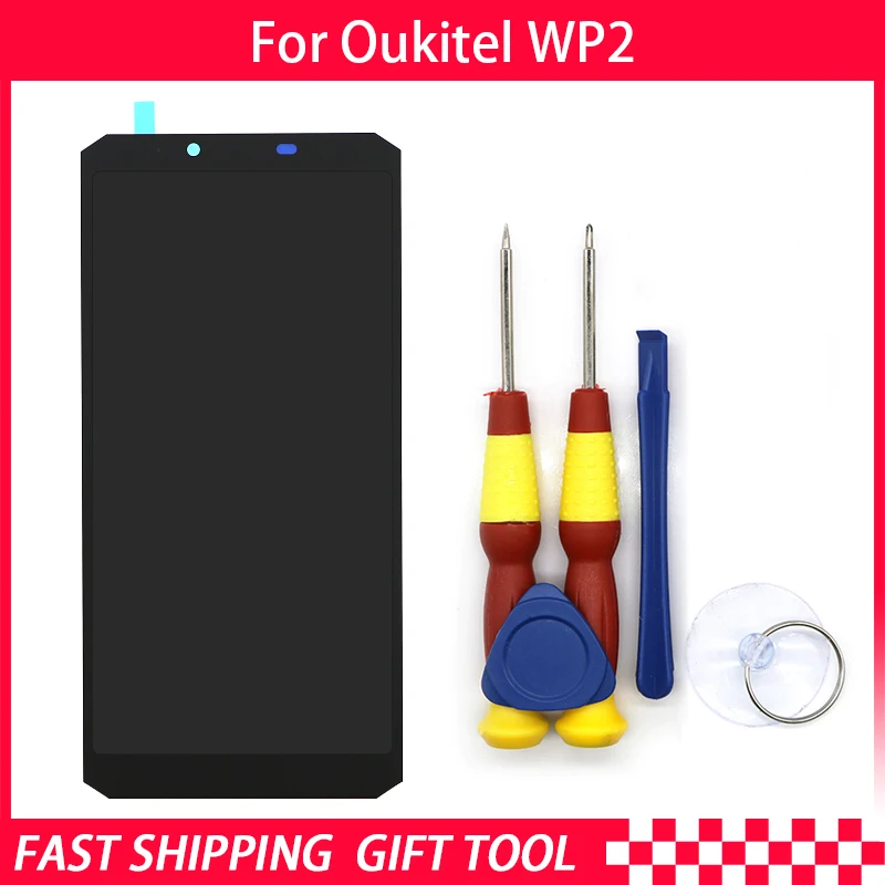 New Original Touch Screen For Oukitel WP2 Panel LCD Replacement Parts + Disassemble Tool+3M Adhesive