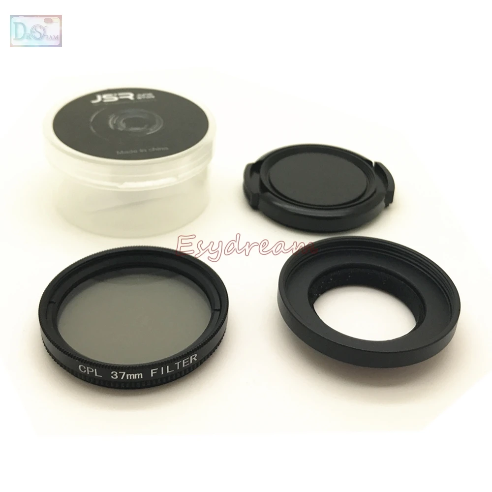 37mm CPL Filter + Ring Adapter + Lens Cap Kit 3in1 Set for Xiaomi Yi Xiaoyi II 4K 4K+ Plus Sport Action Cam Accessories 37 mm