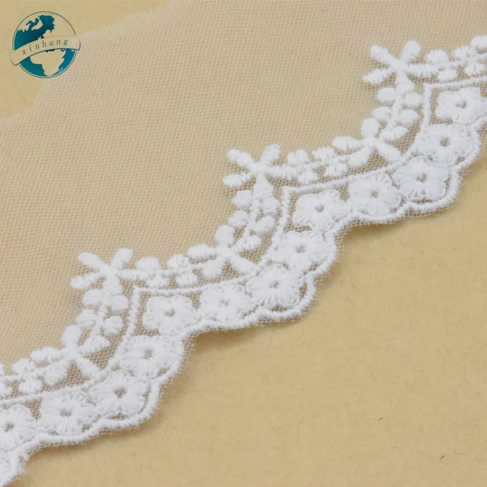 5cm Wide Cotton Embroidery Lace Edge Sewing Ribbon Guipure Trim Wedding DIY Garment Accessories French African Dress lace#3960