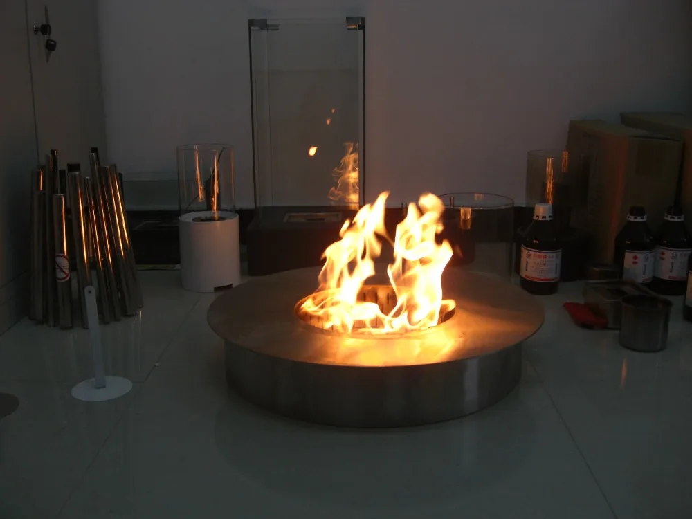 Inno living fire 8 liter ethanol fireplace round stainless steel burner