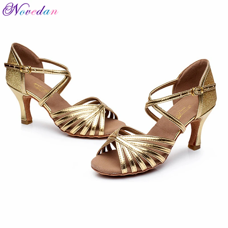 Professional Silver Gold Salsa Dance Shoes For Women Discount Latin Dance Shoes Popular Sexy Salsa Shoes Ladies 5cm/7cm Heel