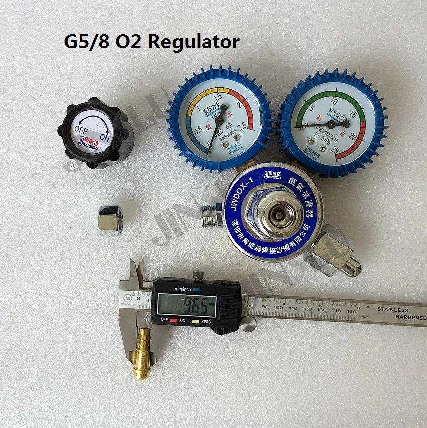 G5/8 O2 Oxygen Gas Regulator Reduced Pressure Gauge